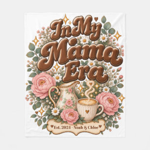 In My Mama Era Retro Wildflowers Custom Fleece Blanket