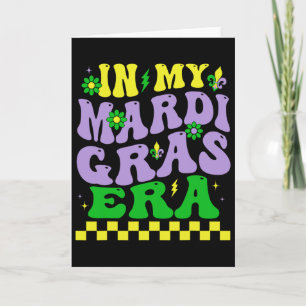 In My Mardi Gras Era Festival Retro Carnival Holid Card