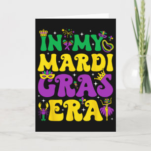 In My Mardi Gras Era Festival Retro Carnival Holid Card
