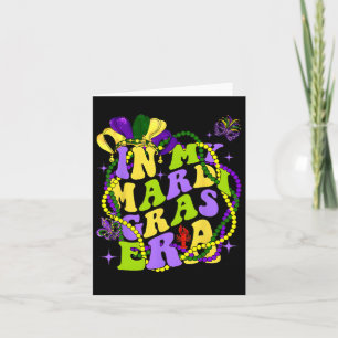 In My Mardi Gras Era Heart Fleur-de-lis Symbol Fes Card