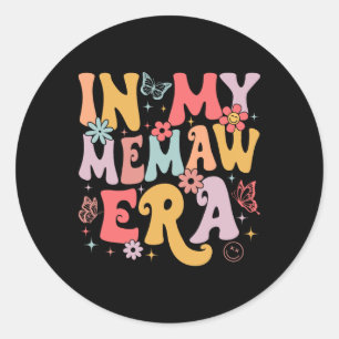 In My Memaw Era Groovy Retro Mothers Day Butterfly Classic Round Sticker