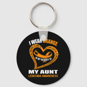In My Memory Of My Aunt Leukaemia Awareness  Key Ring