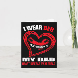In My Memory Of My Dad Heart Disease Awareness  Card