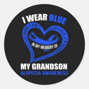 In my memory of my grandson ALOPECIA AWARENESS  Classic Round Sticker