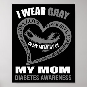 In My Memory Of My Mum Diabetes Awareness Poster