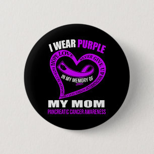 In My Memory Of My Mum Pancreatic Cancer Awareness 6 Cm Round Badge