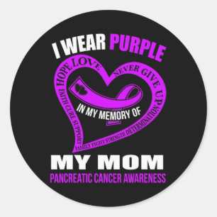 In My Memory Of My Mum Pancreatic Cancer Awareness Classic Round Sticker