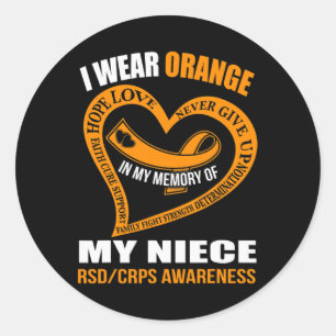 In my memory of my niece RSDCRPS AWARENESS Classic Round Sticker