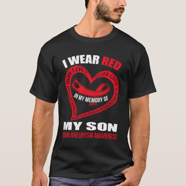 In my memory of my son BRAIN ANEURYSM AWARENESS T-Shirt (Front)