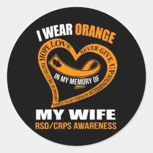 In My Memory Of My Wife Rsdcrps Awareness  Classic Round Sticker
