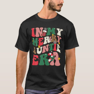 In My Merry Auntie Era Groovy Christmas Family Mat T-Shirt