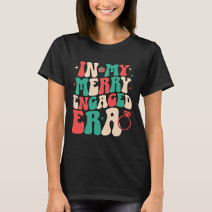 In My Merry Engaged Era Groovy Xmas Wedding Bride T-Shirt
