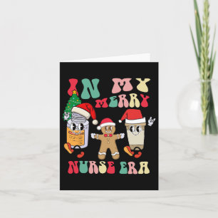 In My Merry Nurse Era Retro Groovy Christmas Nursi Card