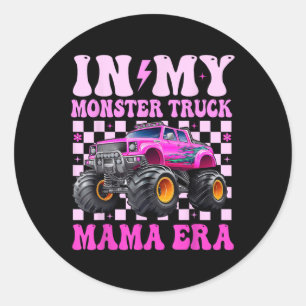 In My Monster Truck Mama Era Groovy Funny Moster T Classic Round Sticker