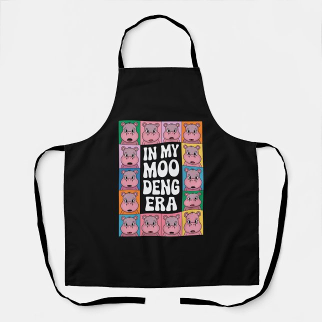 In My Moo Deng Era Moo Deng Hippo Lover Apron (Front)
