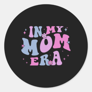 In My Mum Era Lover Groovy Retro Mum Mother's Day  Classic Round Sticker