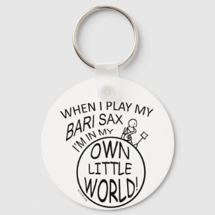 In My Own Little World Bari Sax Key Ring