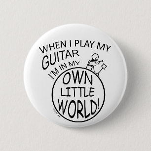 In My Own Little World Guitar 6 Cm Round Badge