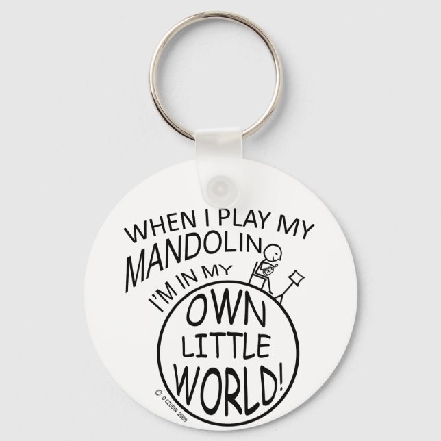 In My Own Little World Mandolin Key Ring (Front)