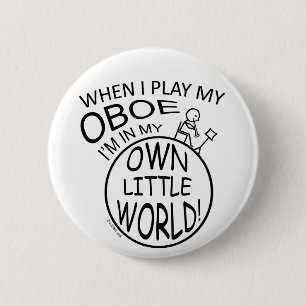 In My Own Little World Oboe 6 Cm Round Badge