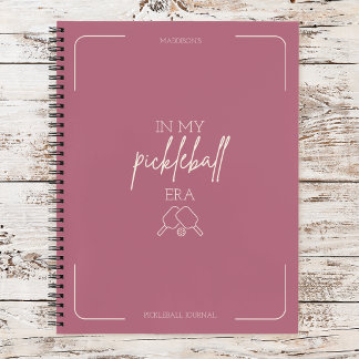 In My Pickleball Era Pickle Paddle Vintage Design Notebook