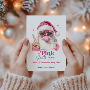 In My Pink Santa Era Trendy Pink Christmas  Holiday Card