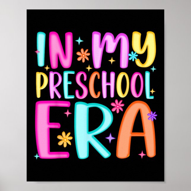 In My Preschool Era Teacher Kids Girls Preppy Back Poster (Front)