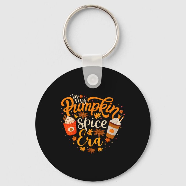 In My Pumpkin Spice Era Funny Retro Fall Vibes Tha Key Ring (Front)