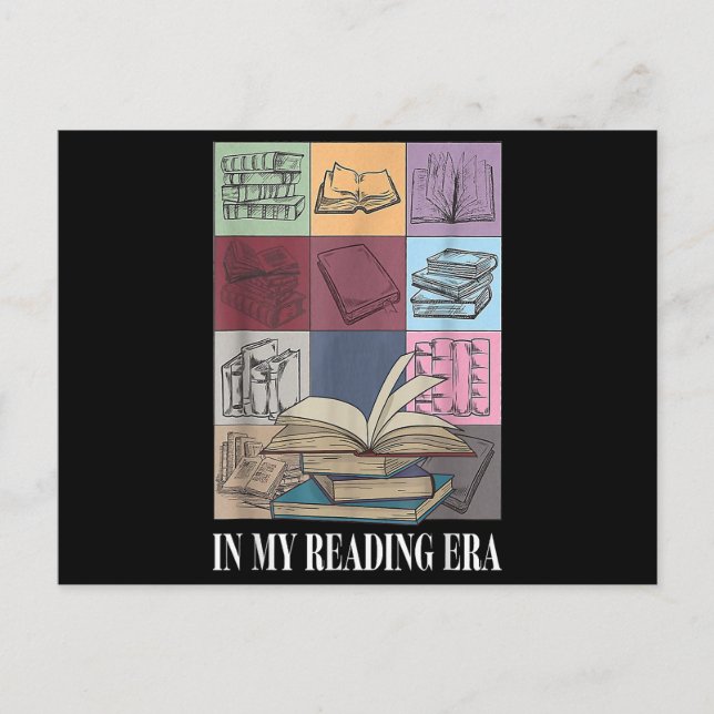 In My Reading Era Bookish Book Lover Postcard (Front)