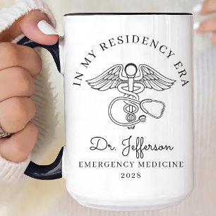 In My Residency Era Modern Future Doctor Custom Coffee Mug