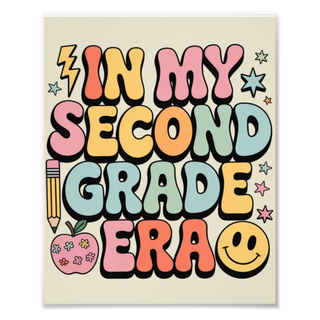 In My Second Grade Era 2nd Grade Teacher Back  Photo Print (Front)