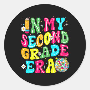 In My Second Grade Era Girl Back To School 2nd Gra Classic Round Sticker