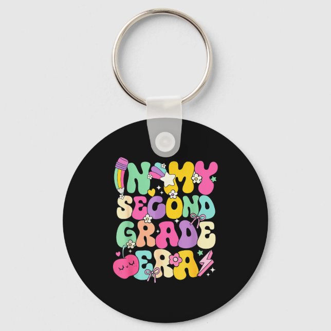 In My Second Grade Era Teachers Women Back To Scho Key Ring (Front)