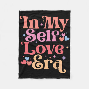 In My Self Love Era Valentine's Day Heart Love Ret Fleece Blanket