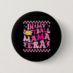 In My Softball Mama Era Funny Halloween Family Mat 6 Cm Round Badge