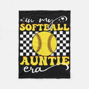 In My Softll Auntie Era Groovy Retro Proud Softll Fleece Blanket