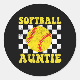 In My Softll Auntie Groovy Proud Softll Aunt Retro Classic Round Sticker