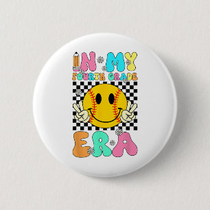 In My Softll Fourth Grade Era Retro Smile Face Fir 6 Cm Round Badge