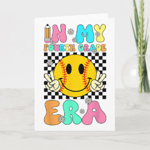 In My Softll Fourth Grade Era Retro Smile Face Fir Card