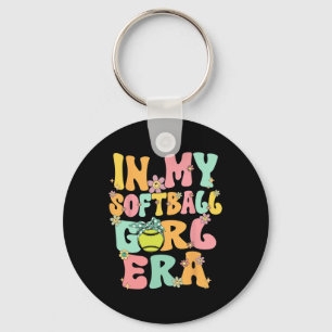 In My Softll Girl Era Retro Groovy Softll Girl Fun Key Ring