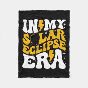 In My Solar Eclipse Era Retro April 8th 2024 Solar Fleece Blanket