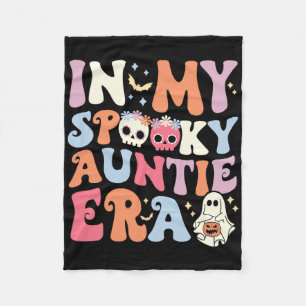 In My Spooky Auntie Era Halloween Groovy Witchy Sp Fleece Blanket