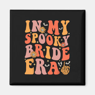 In My Spooky Bride Era Groovy Halloween Wedding Ba Magnet