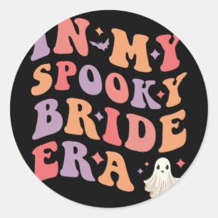 In My Spooky Bride Era Halloween Wedding Bride  Classic Round Sticker