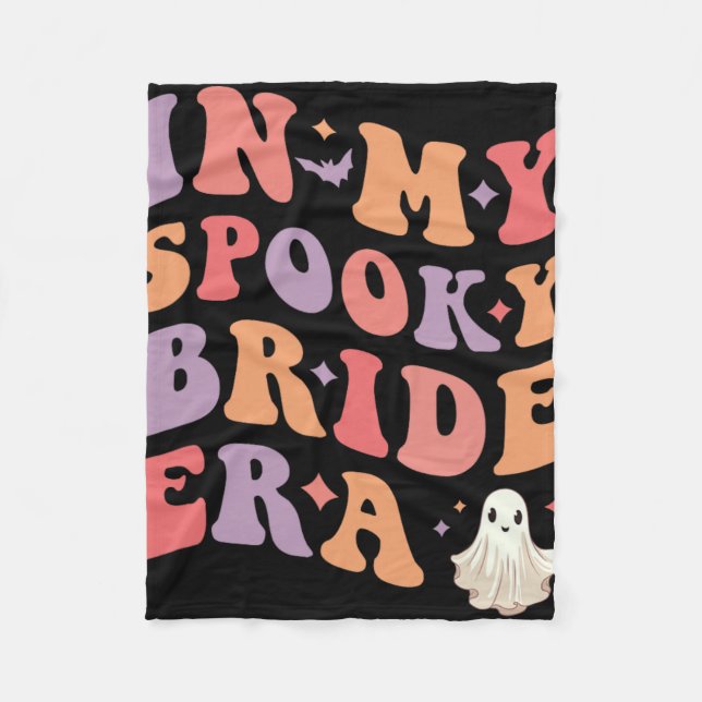 In My Spooky Bride Era Halloween Wedding Bride  Fleece Blanket (Front)