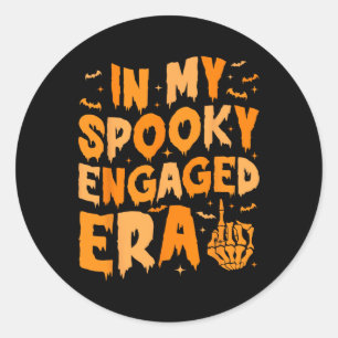 In My Spooky Engaged Era Gothic Engagement Party Classic Round Sticker