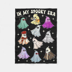 In My Spooky Era Groovy Ghost Halloween Funny  Fleece Blanket