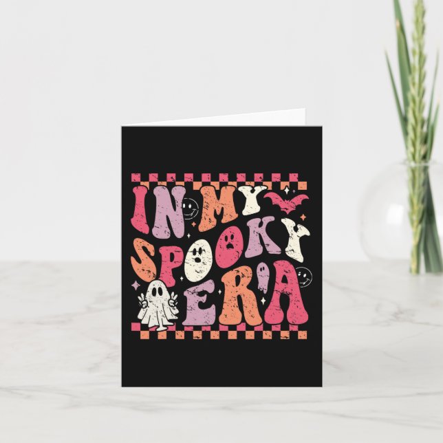 In My Spooky Era Groovy Hippie Halloween Ghost  Card (Front)