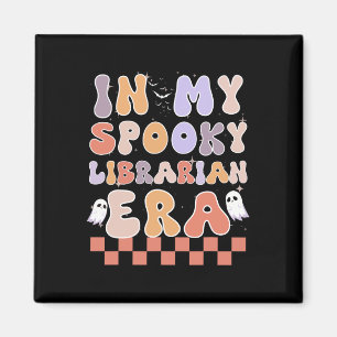 In My Spooky Librarian Era Ghost Halloween Retro Magnet