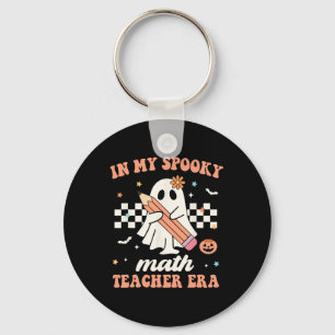 In My Spooky Math Teacher Era Groovy Retro Hallowe Key Ring